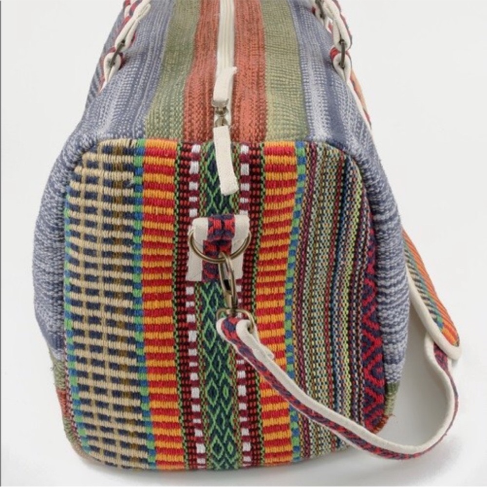 Boho Aztec Stitched Boston Duffle Bag - Picture 7 of 12